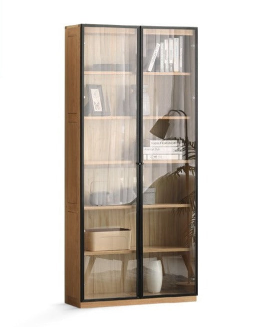 Oak, Solid Rubberwood Bookshelf, Bookcase