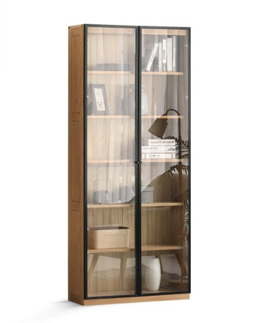 Oak, Solid Rubberwood Bookshelf, Bookcase