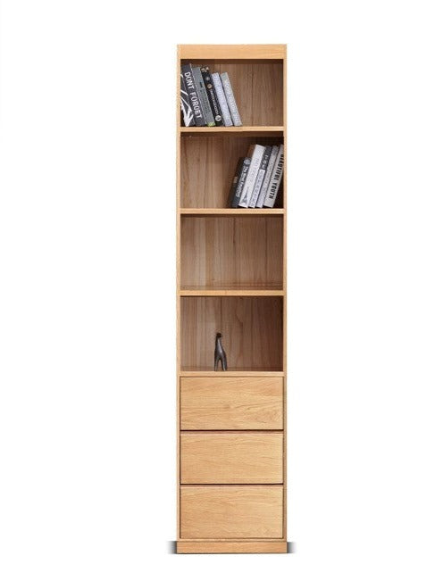 Oak, Solid Rubberwood Bookshelf, Bookcase