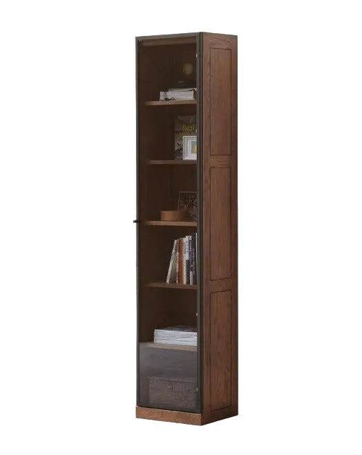 Oak, Solid Rubberwood Modern Bookcase Storage