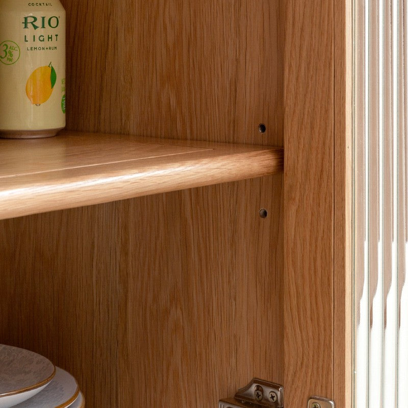 Oak Solid Wood, Solid RubberWood Nordic Modern Sideboard