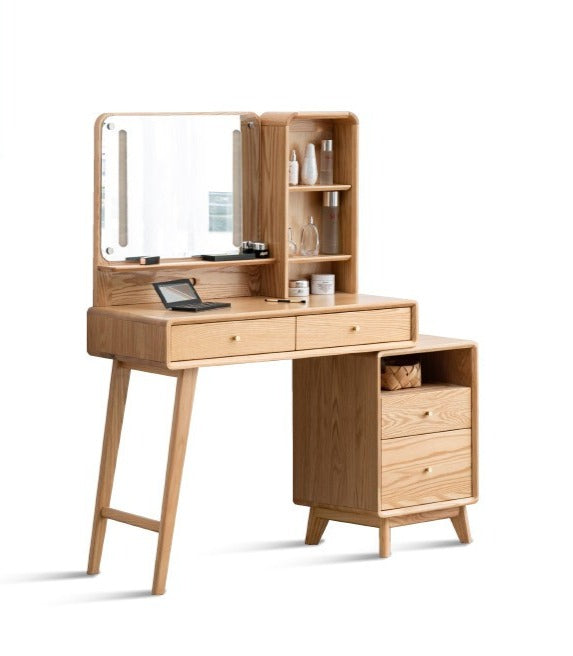 Oak, Rubberwood solid wood Dressing Table Telescopic.