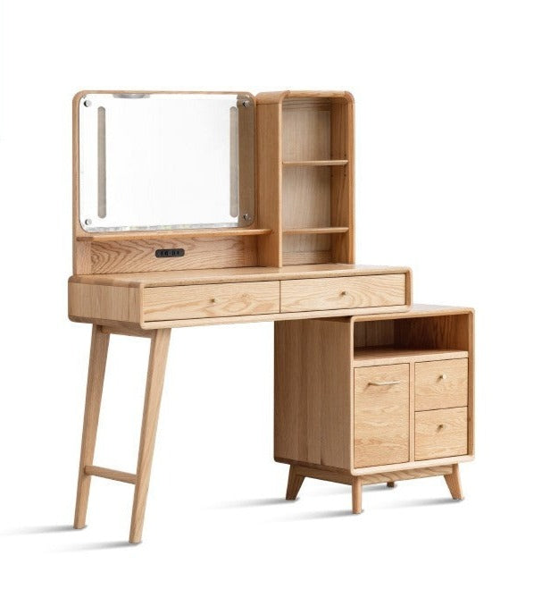 Oak, Rubberwood solid wood Dressing Table Telescopic.