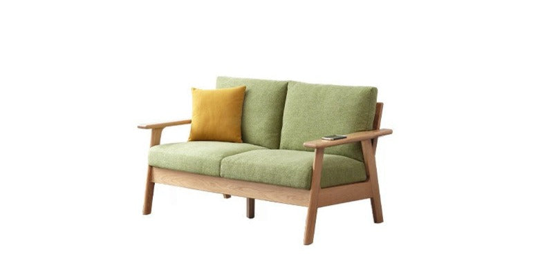 Oak Solid Wood Fabric Sofa 3 colors.