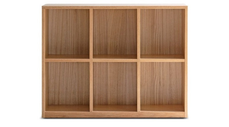 Black Walnut, Oak Solid Wood Low Bookcase, Modern Modular Storage Shelf Cabinet