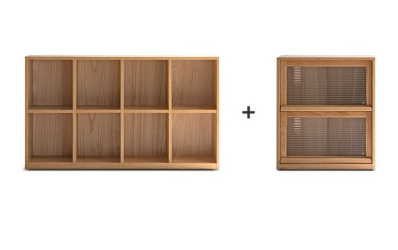 Combination bookshelf , floor shelf Oak solid wood"