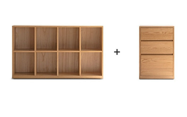 Combination bookshelf , floor shelf Oak solid wood"