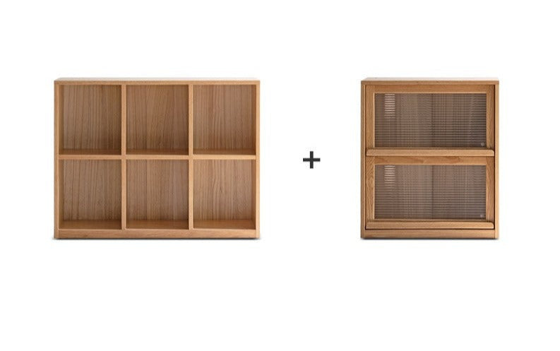 Combination bookshelf , floor shelf Oak solid wood"