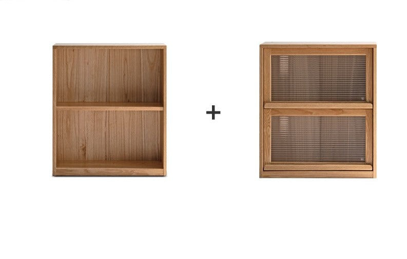Combination bookshelf , floor shelf Oak solid wood"
