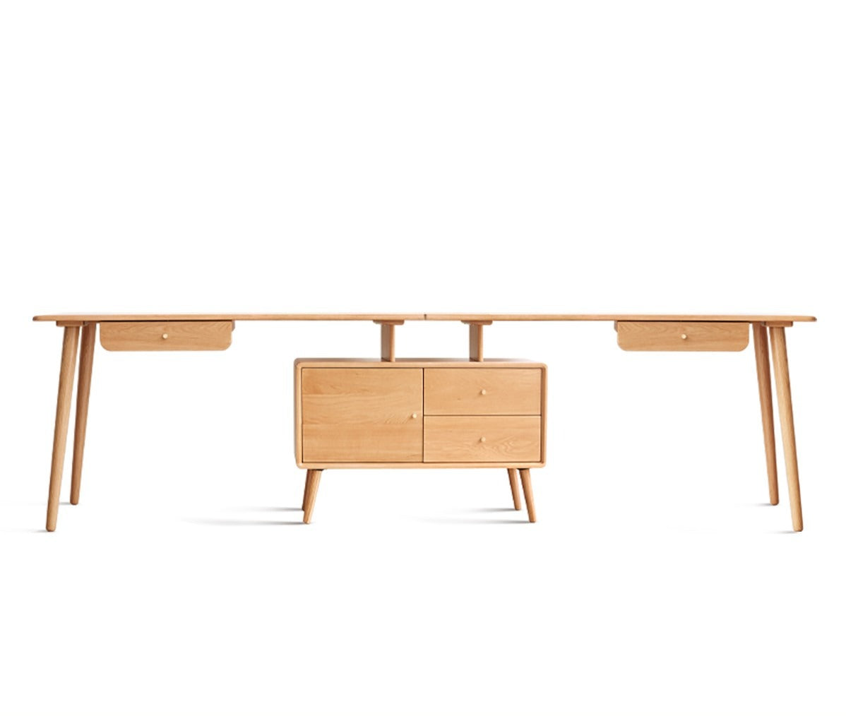 Oak Solid Wood Telescopic Office Desk