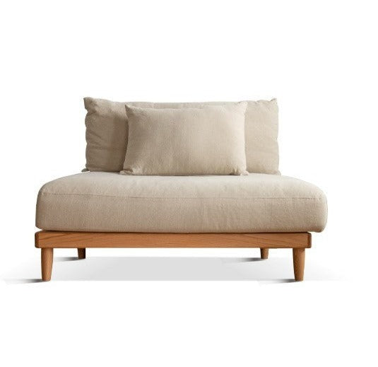 Sofa oak solid wood cotton linen fabric"