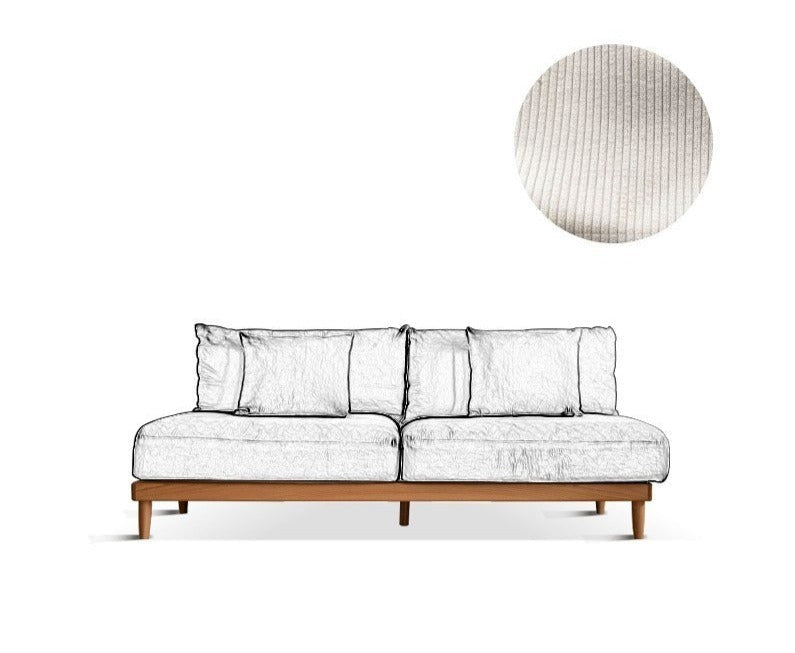 Sofa oak solid wood cotton linen fabric"