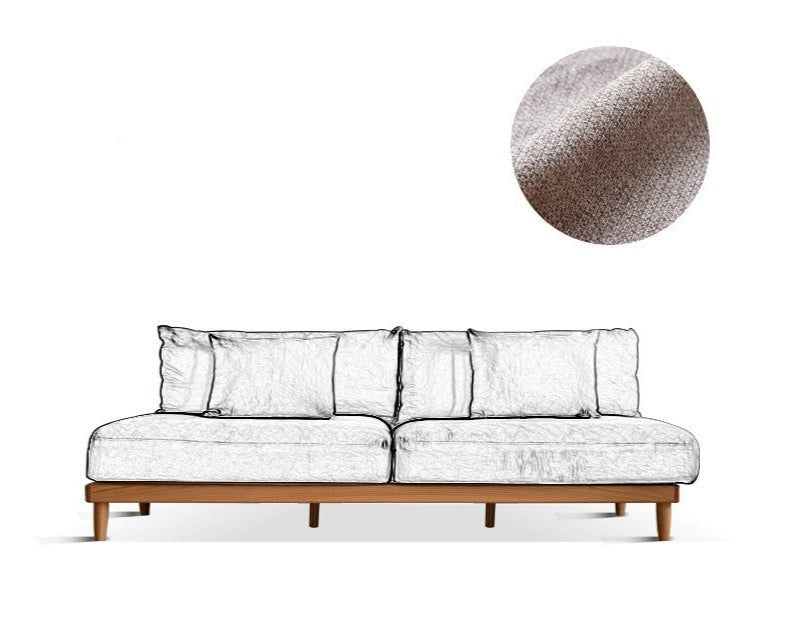 Sofa oak solid wood cotton linen fabric"