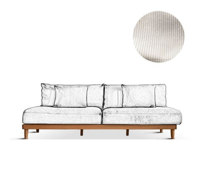 Sofa oak solid wood cotton linen fabric"