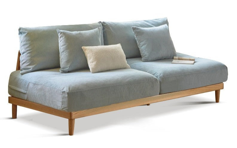 Sofa oak solid wood cotton linen fabric"