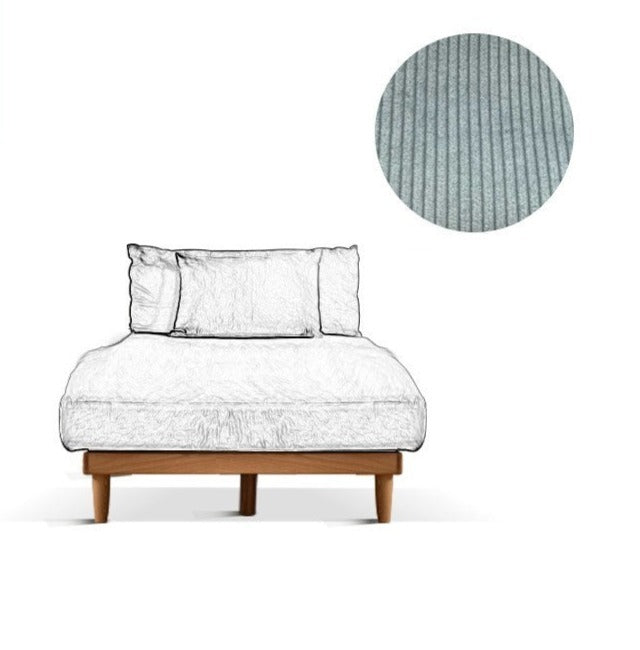 Sofa oak solid wood cotton linen fabric"