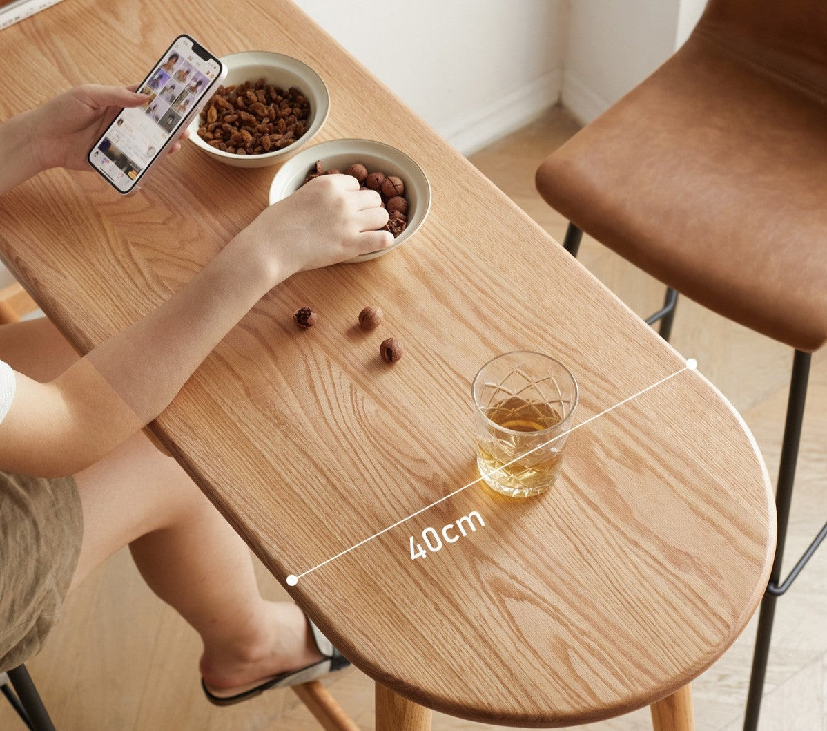 Oak, Cherry Solid Wood Bar Table