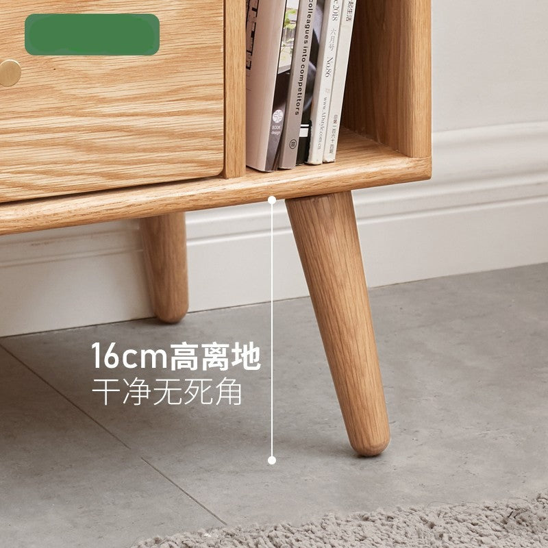 Nightstand storage cabinet Oak solid wood"