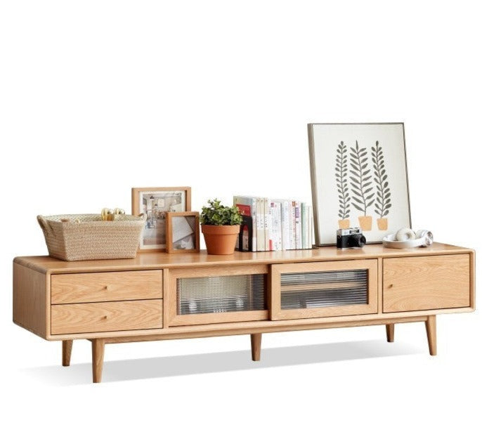 TV stand sliding door Oak, Beech solid wood"