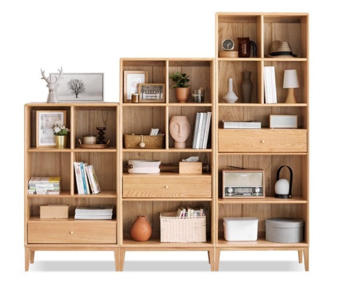 Oak Solid Wood Nordic Style Bookcase