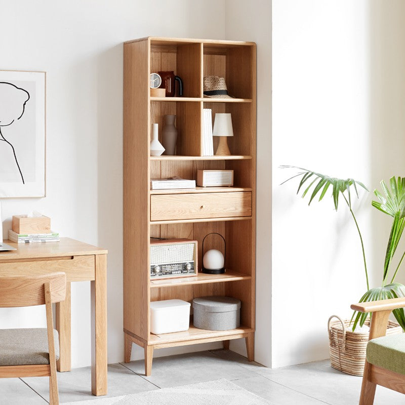 Oak Solid Wood Bookcase Bookshelf