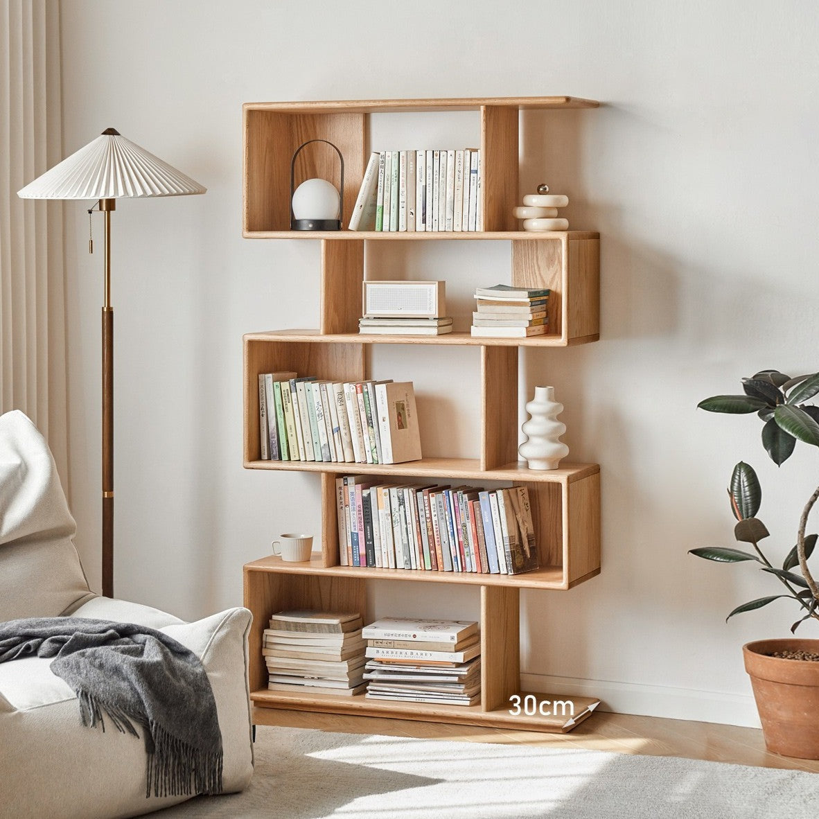 Oak Solid Wood Japanese Style Bookcase