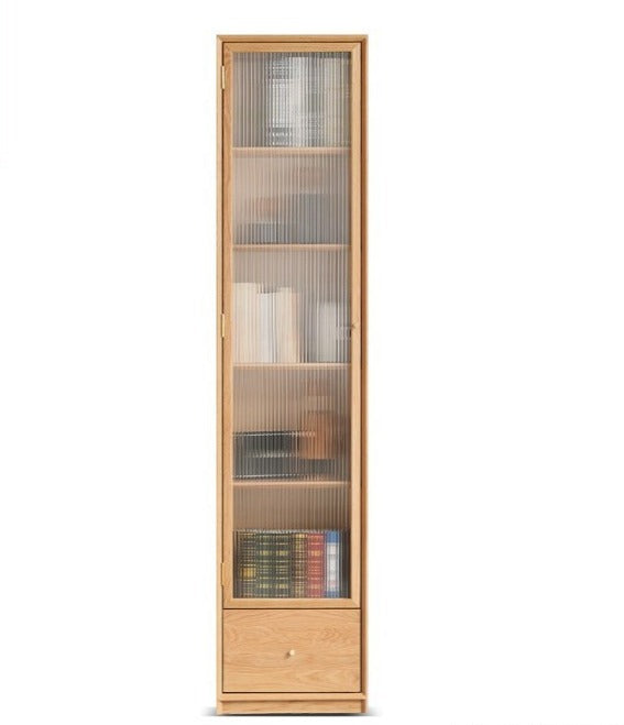 Narrow bookcase with doors wood"