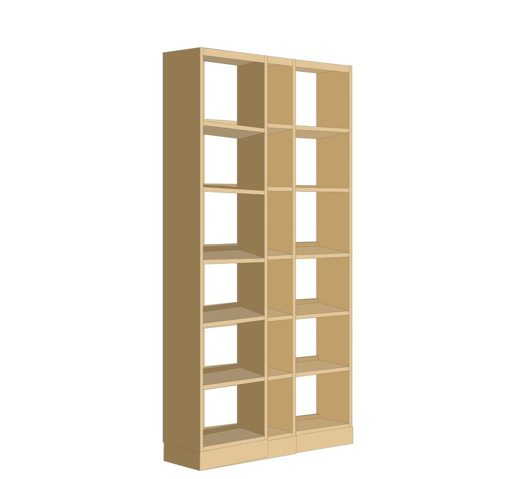 Oak Solid Wood Floor To Ceiling Bookshelves