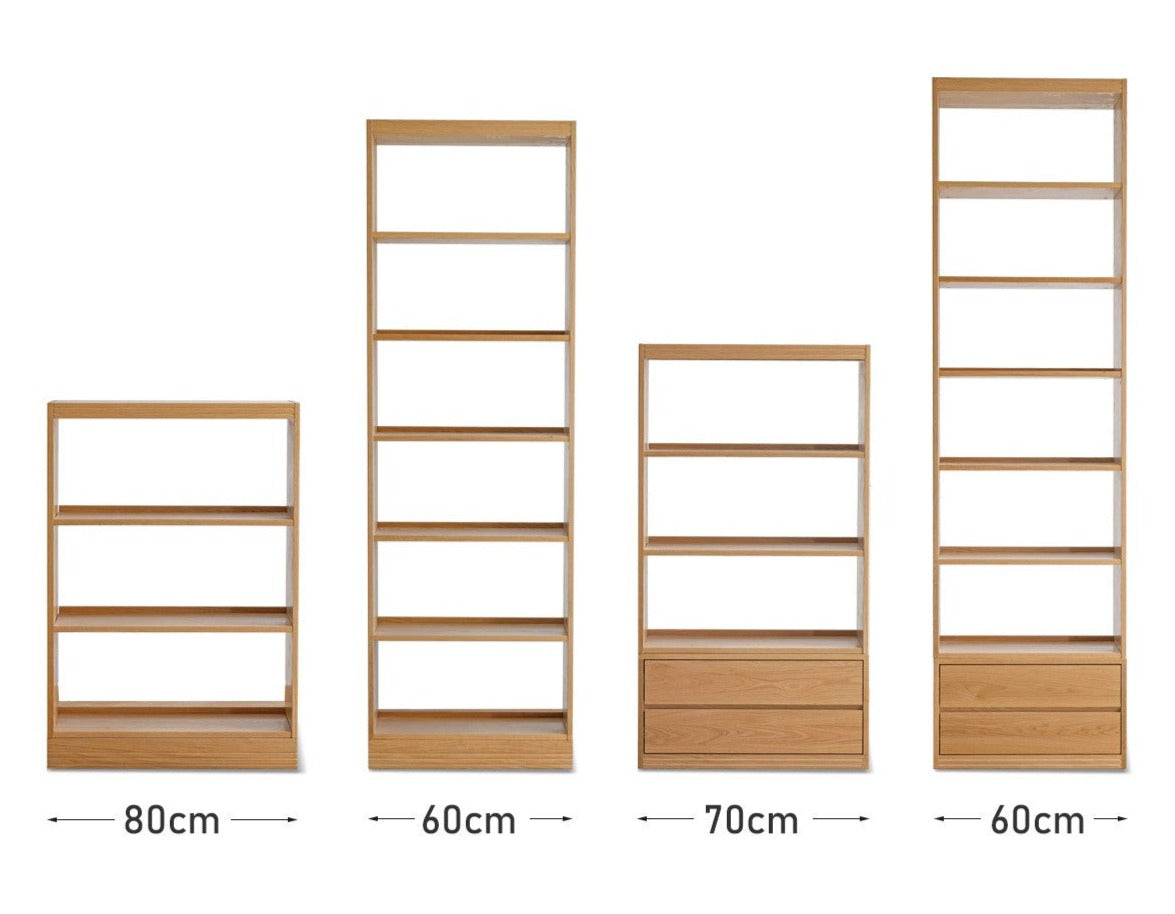 Oak Solid Wood Floor To Ceiling Bookshelves