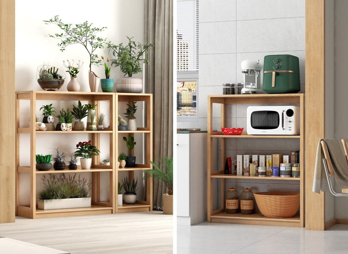 Oak Solid Wood Multi-Layer Bookshelf