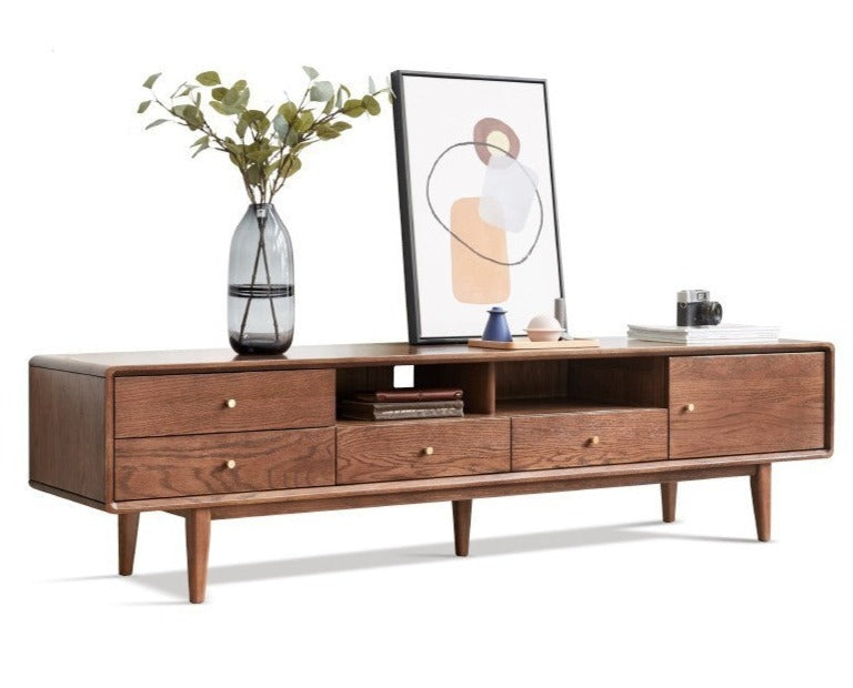 Oak solid wood TV stand"