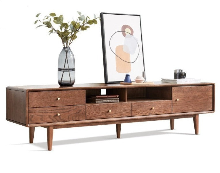 Oak solid wood TV stand"