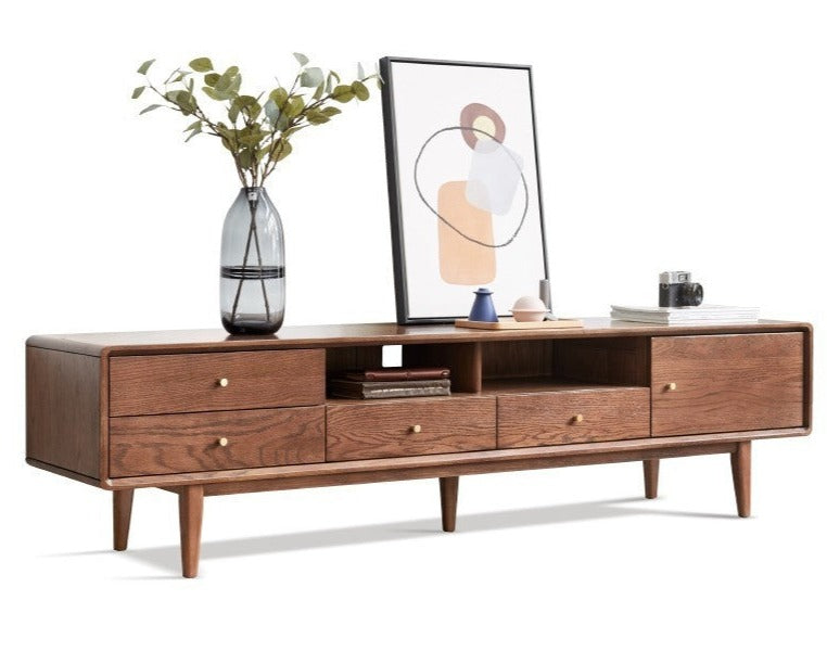 Oak solid wood TV stand"