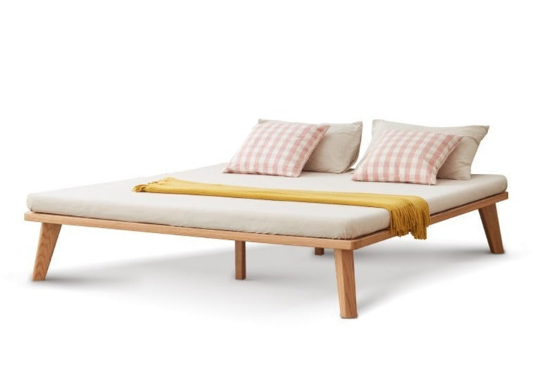 Oak solid wood tatami bed no headboard"