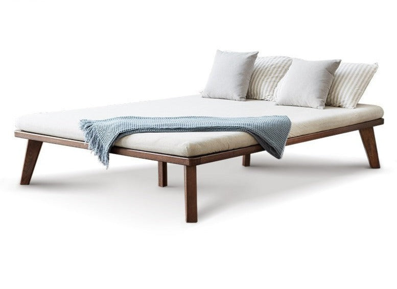 Oak solid wood tatami bed no headboard"