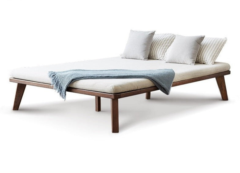 Oak solid wood tatami bed no headboard"