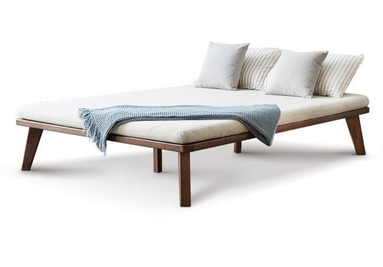 Oak solid wood tatami bed no headboard"