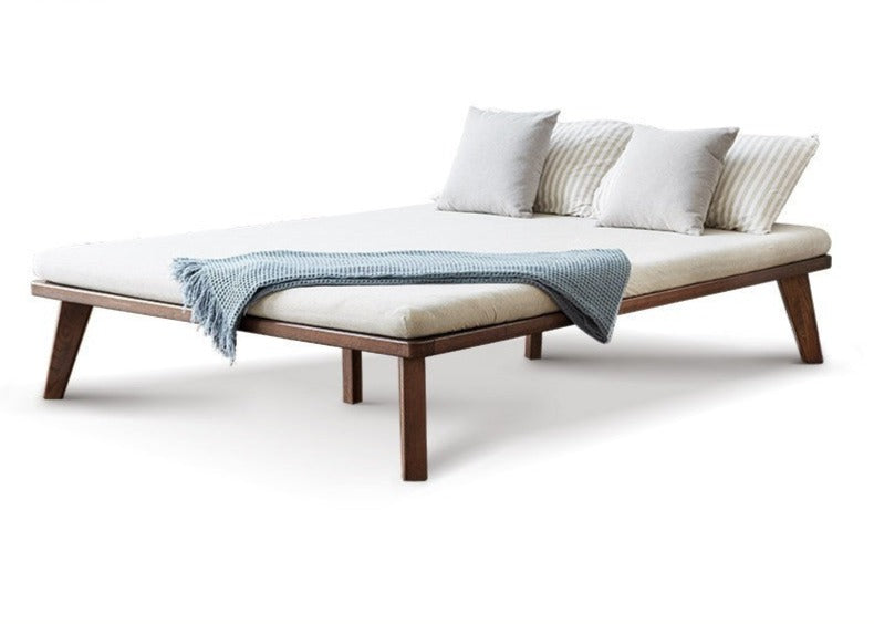 Oak solid wood tatami bed no headboard"