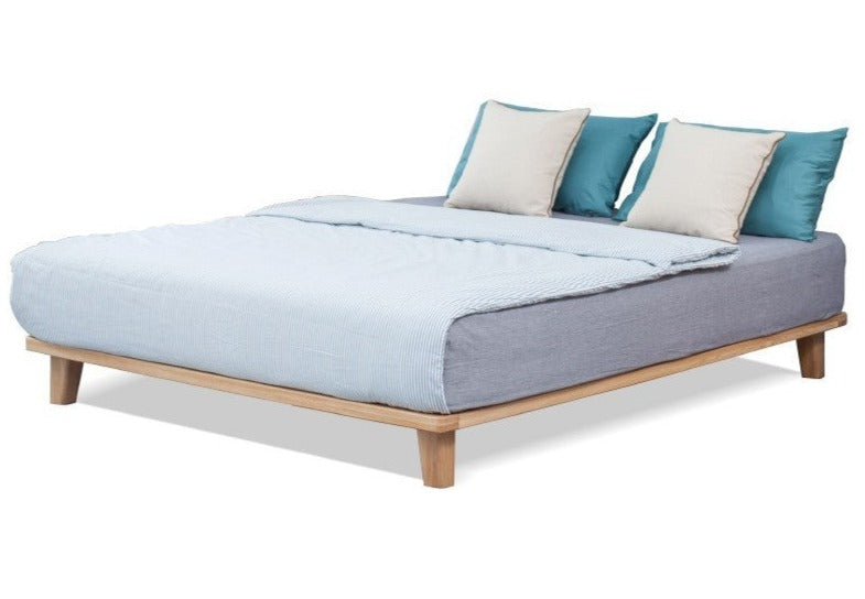 Oak solid wood tatami bed no headboard"