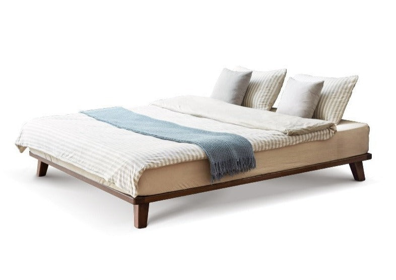 Oak solid wood tatami bed no headboard"