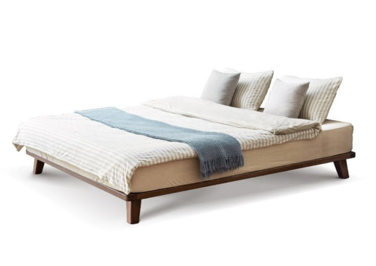 Oak solid wood tatami bed no headboard"