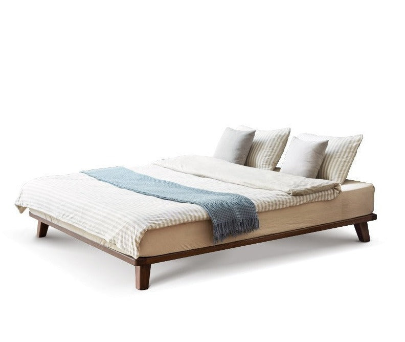 Oak solid wood tatami bed no headboard"