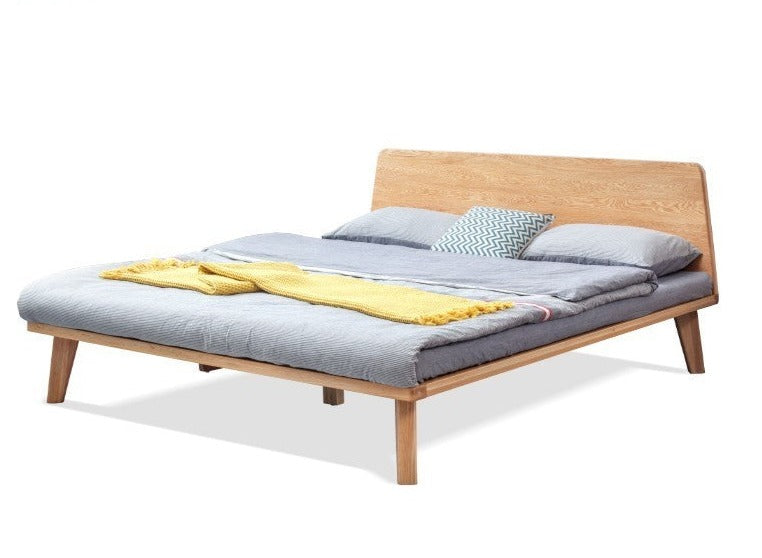 Oak solid wood tatami bed no headboard"