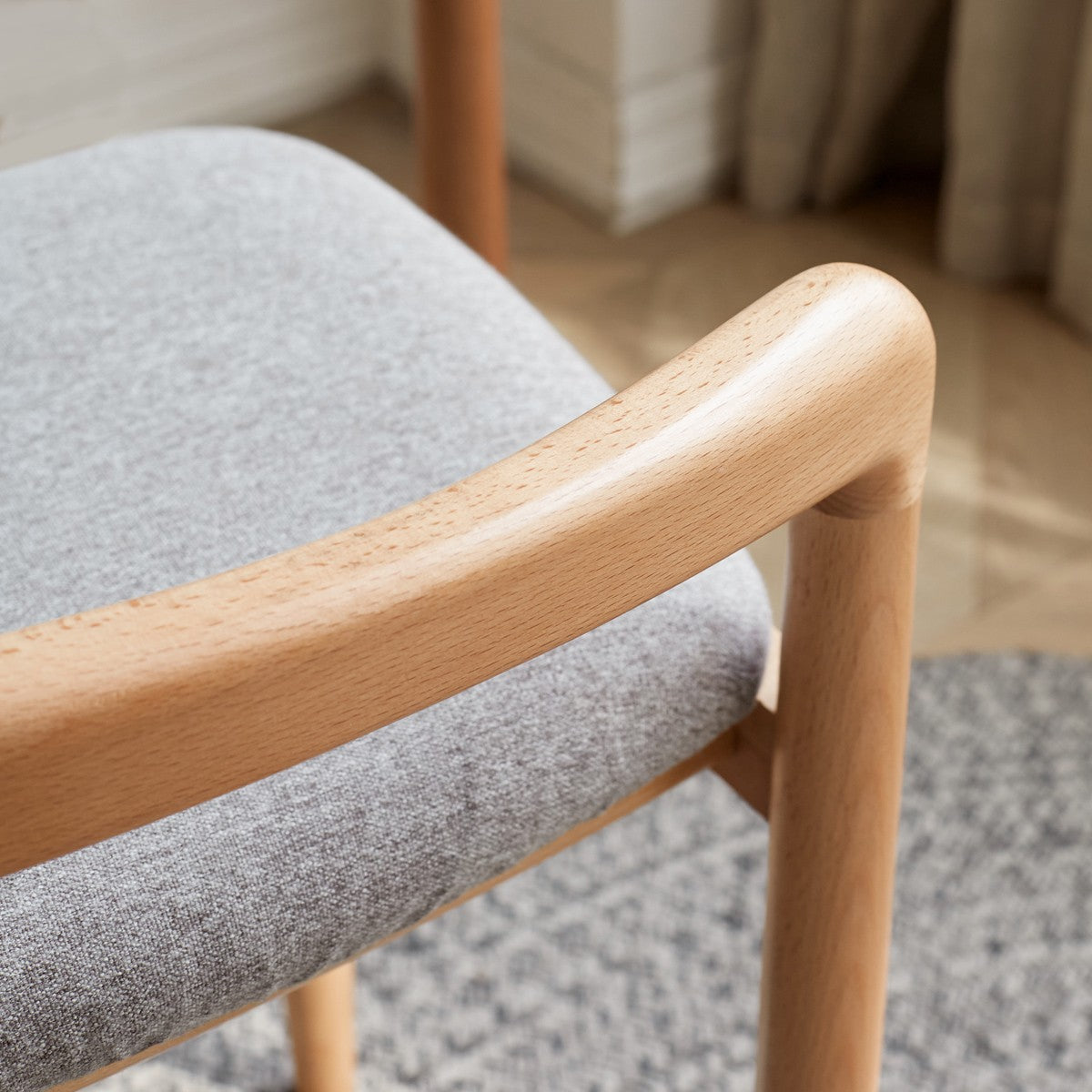 Beech, Cherry Solid Wood Makeup Stool Chair