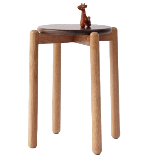 Black Walnut, Ash, Oak, Beech, Cherry Solid Wood, Solid RubberWood Stackable Small Stool