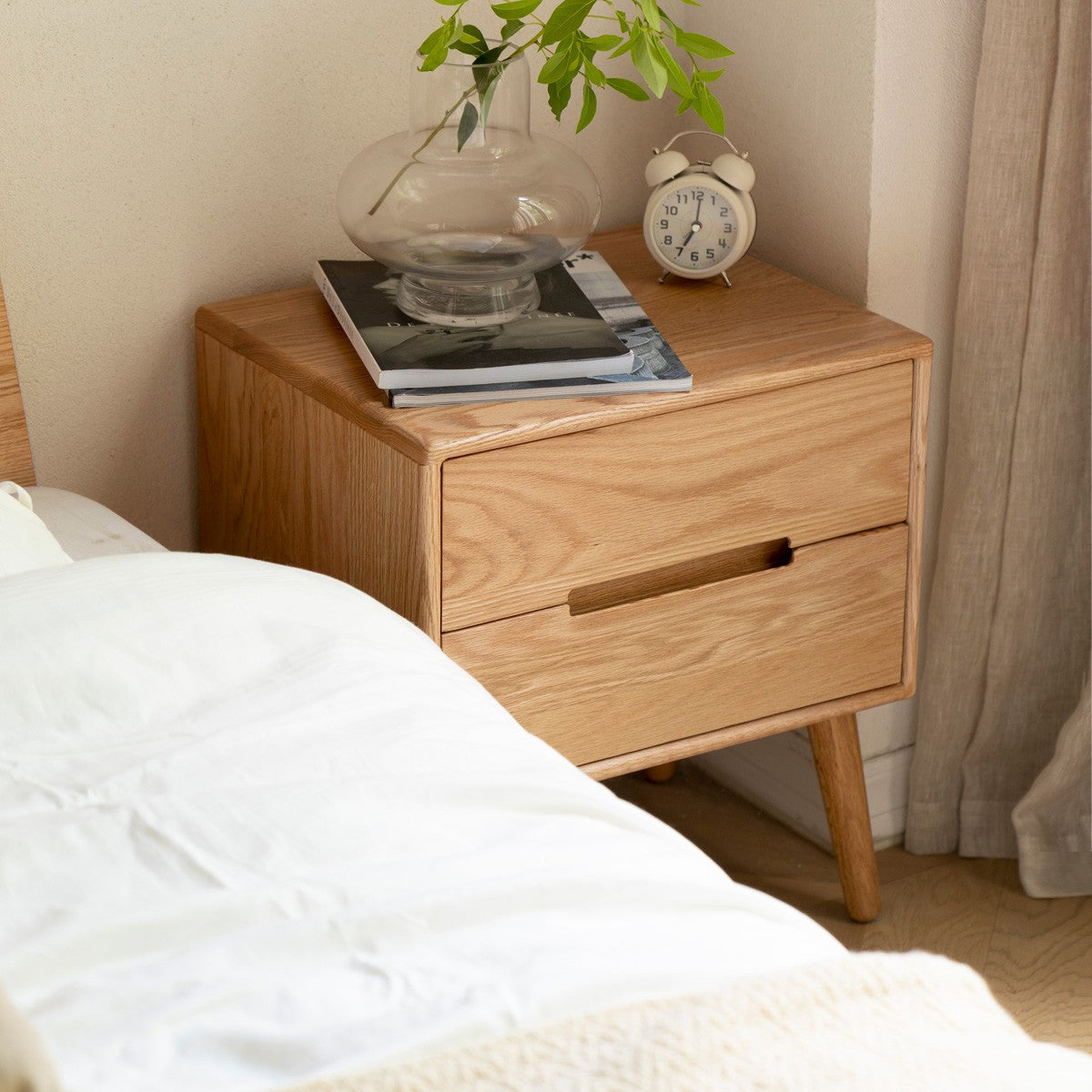 Oak solid wood Nightstand :