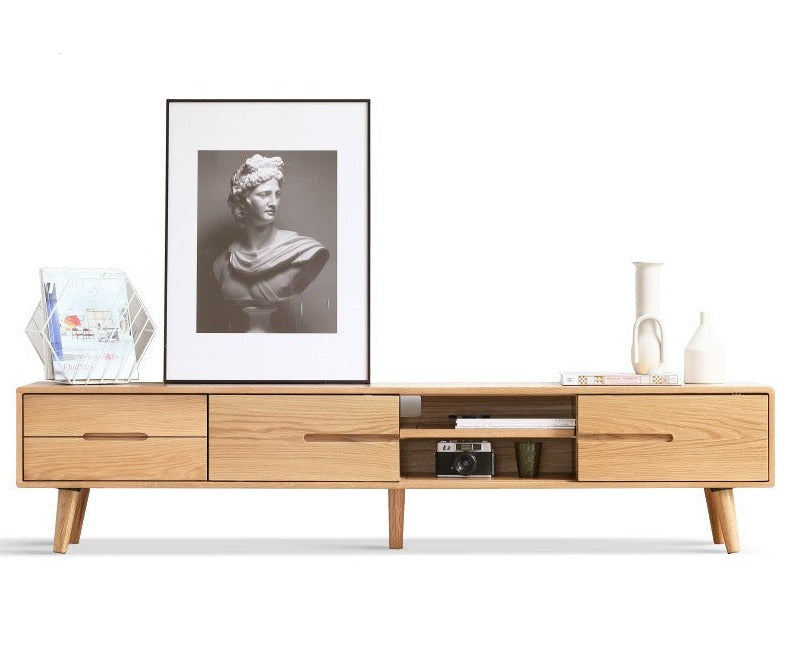 TV stand sliding doors Oak solid wood"
