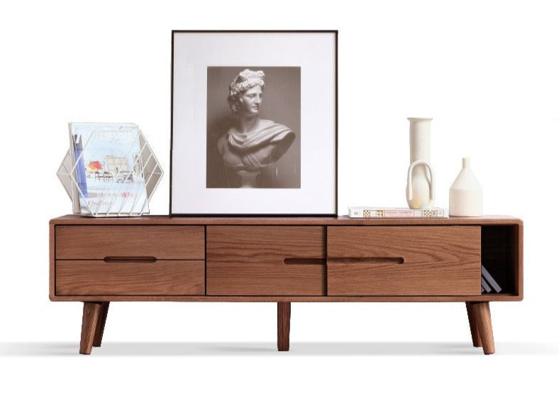 TV stand sliding doors Oak solid wood"