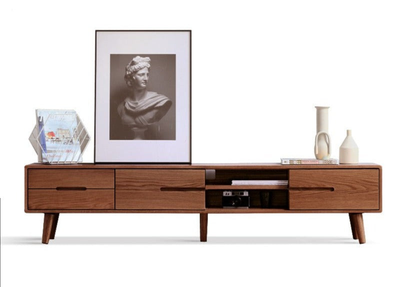 TV stand sliding doors Oak solid wood"