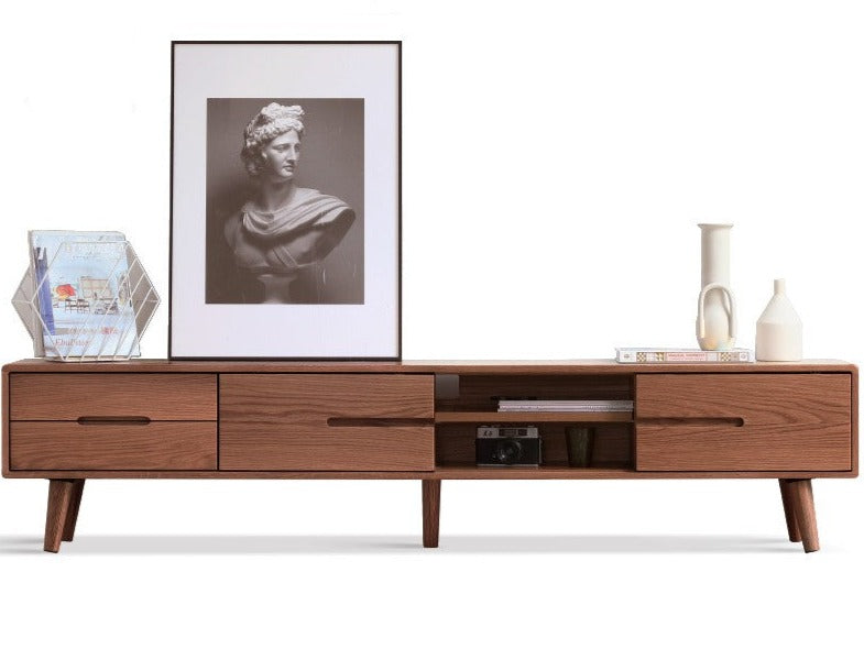 TV stand sliding doors Oak solid wood"
